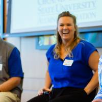 Three alumni speaking